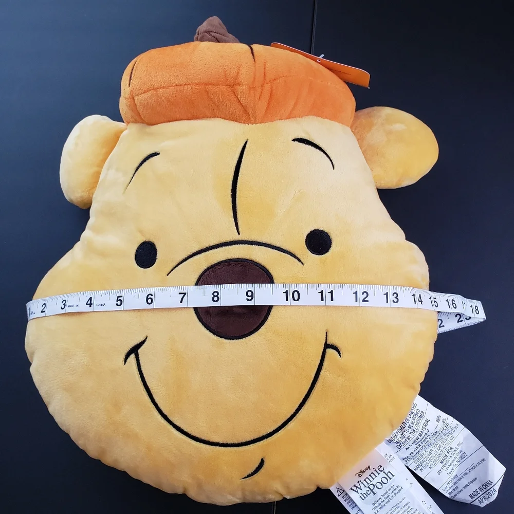 Disney Winnie The Pooh Pumpkin Hat Soft Decorative Plush Pillow NWT